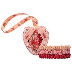 Slip Pure Silk Skinny Scrunchie Trio Ornament in Ivy
